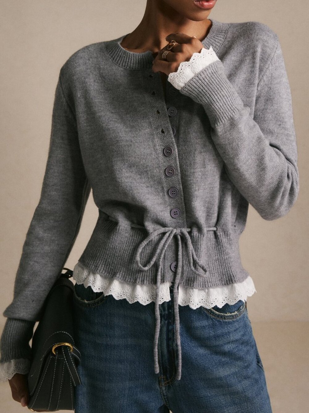Grey Casual Women's Heather Soft Knit Cardigan